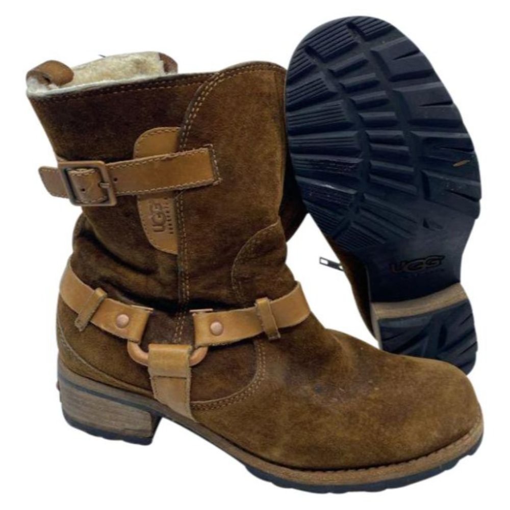 UGG Brown Leather Boots Size 6